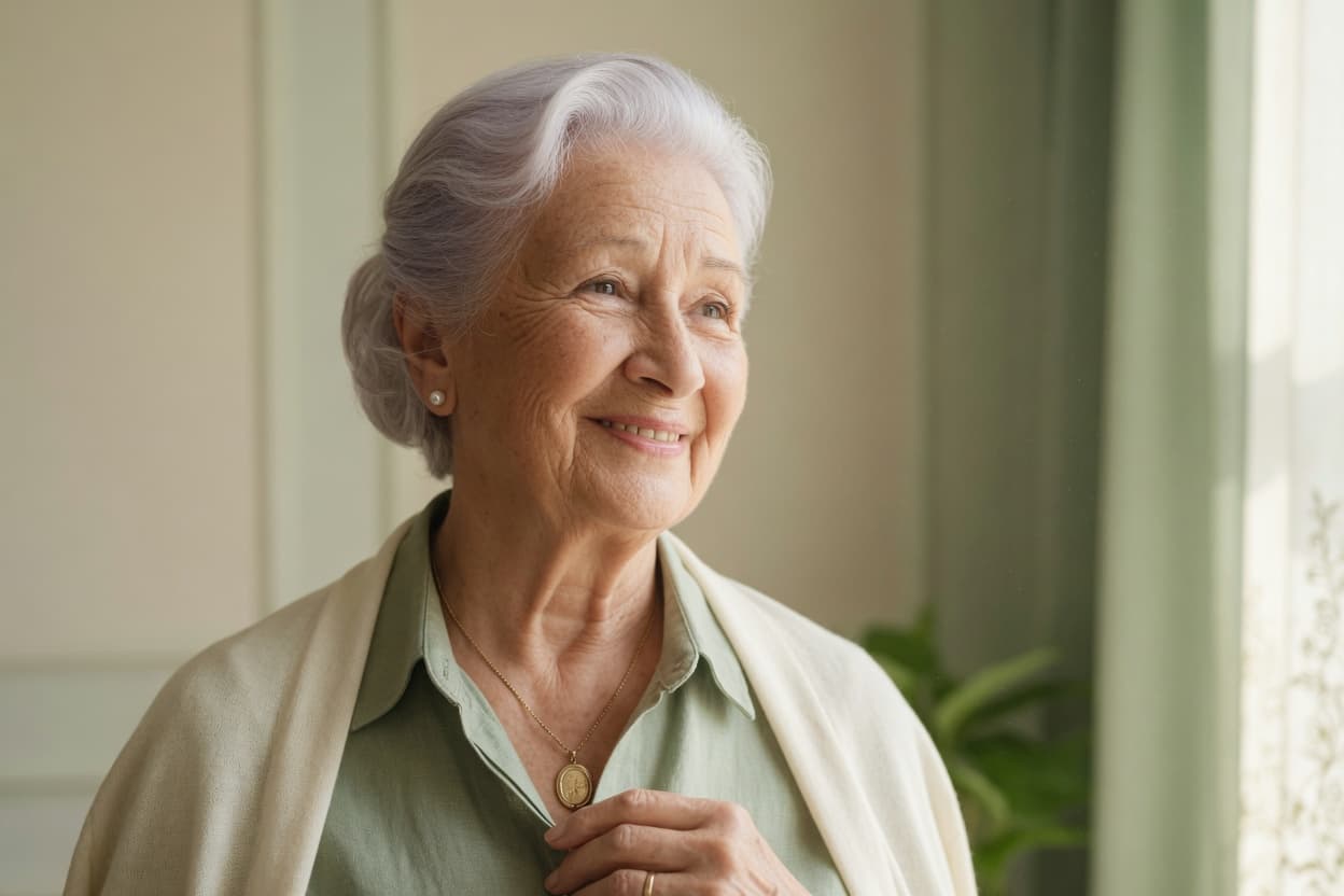 Portrait of a dignified older adult, the story’s main character